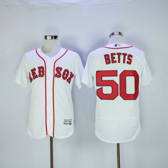 Men Boston Red Sox 50 Mookie Betts White Elite MLB Jerseys